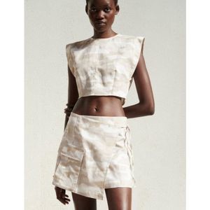 Zara Beige Camouflage Mini Dress